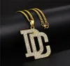 Moda mężczyzn Kobiety Hip Hop List DC Big Pendant Naszyjnik Pełny Projekt Rhinestone Projekt 18k złote łańcuchy Trendy punkowy naszyjnik 50888898