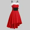 Casual Dresses Women's Suspender Waist Patchwork Dress Sling Cinched