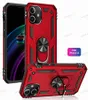 Гибридная броня телефона обратно чехлы для iPhone 12 Pro 11 SE LG Stylo 6 K51 Moto G8 Play G Stylus Car Metal Finger Ring Cracket Kic1115294