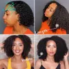 Klipp i 100% mänskligt hår för svarta kvinnor Curly Ins Natural Color 8 Pieces och 120GSet Remy Brazilian 240401