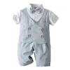 Ensembles de vêtements 2pcs / set Children's Suit Smmer Style Boy Gentleman Gentlememan Plaid Robe Cotton Party British