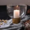 Titulares de vela Big Modern Crystal para um jardim de metal Retro Candles Marrocos Pe de Vela Vasos de Casamento TABL