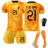 Футбольный Джерси Нидерланды Дом Orange № 4 van Dijk 10 Memphis 21 De Jong Kit Комплекты Кубка мира