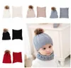 2 pezzi berretto per neonati set bambino bambino solido color peluche bambine cappello e sciarpa set berretti caldi per ragazzi cappello neonato6007837