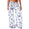 Women's Pants Spring Butterfly Print Vintage Fashion Women Summer Yoga Stylish Casual Loose Y2K Trousers Soft Cute Clothes