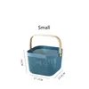 Laundry Bags Simple Household Clothes Storage Basket Wooden Handle Bathroom Dirty Skin Care Sundries