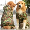 Ubrania z odzieży dla psa Purę przeciwdeszczową Średnia i duże psy na zewnątrz wodoodporne z kapturem kurtka oddychająca z siatki