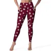 Actieve broek schattige hondenpoten leggings kleurrijke print push up yoga esthetische stretch legging vrouwelijke fitness lopende sport panty's