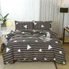 Bettwäsche -Sets Frucht geometrische 3/4pcs Bettdecke Set Stripe Dot Duvet Blätter und Kissenbezüge Postorale Tröster Kingsize