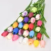 Flores decorativas 34 cm buquê artificial de tulip