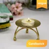 Candle Holders Geometry Round Iron Candlestick Three Dimensional Originality Holder Simple Easy Golden Desktop Decoration
