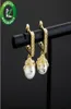 Stud -oorbellen Fashion Hip Hop Jewelry Mens Diamond Earring Iced Out Square Dragon Claw Pearl Ear Rings Luxe Designer Accessories2754570