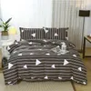 Bettwäsche -Sets Frucht geometrische 3/4pcs Bettdecke Set Stripe Dot Duvet Blätter und Kissenbezüge Postorale Tröster Kingsize