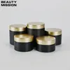 Bouteilles de rangement 100g-250g x 20 pots en plastique noir givré vides avec couvercle à la vis portable bocal de maquillage portable ntill art nail art boot contenant