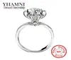 Yhamni Luxury Fashion 925 Sterling Silver Ring Luxe 6mm Diamond verloving Weddingringen voor vrouwen RX04959135551393297