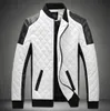 Designer Jacket Men039S Stand Collar Pu Leather Jacket Båt Svart och vit färg Matchande stor storlek Motorcykel läder8301933