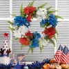 Decorative Flowers Independence Day Wreath Decorations Simulations Hydrangeas Door Hanger Spring F0T4