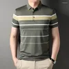 Herren Polos Top-Grad-Garnfärben nicht-markierender Prozess Sommer Polo-Hemden für Männer Kurzarm Slim Fit Casual Tops Fashions Herren Kleidung