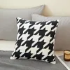 Kissen schwarz weiße Abdeckung 45x45 cm Geometrische Leinwand dick für Sofa Wohnzimmer Dekor Kissenbezug verdicken Hülle