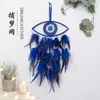 Dekorativa figurer Evil Eye Dream Catcher för sovrum med ljus vägg hängande fångare häxa mörka dekor gotiska dreamcatchers hantverk gåva