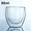 Tazze di piattini Arshen 80/250/350/450/650 ml Doppia parete S vetro trasparente e bevanda da tè resistente al calore fatto a mano Cupi di caffè saluta