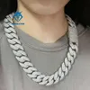 Nieuwe proces sieraden 18 mm Sier Ice Out Mossinate Diamond Necklace Men roestvrijstalen Cuban Link Chain