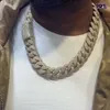 Hiphop Necklace 20mm 925 Sterling Silver Iced Out Buss Down Gold Plated Heavy Miami Moissanite Cuban Chain