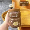 Mugs 500ml Bear Glass Cup With Straw Handmade Tea Cafe Restaurant Bar Home Cute Drinkware For Kids Adults Office