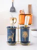 Bouteilles de rangement Créative Table Varelle Ceramics Tube Fork Spoon Copsticks Organizer Organizer Box Box Shelf Kitchen