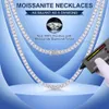 الولايات المتحدة الأمريكية المخزون المجوهرات الهيب هوب الجنيه الاسترليني Sier VVS Moissanite Diamond Classic Tennis Necklace for Men Women 2024