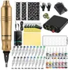 Tattoo Guns Kits Complete machine Pen voeding Rotary Gun met 20 stcs Cartridges Naalden permanente make -up voor Artistattoo Gunst9592586