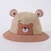 Beret Baby Lovely Caps Spring Cute Bear Bucket Hat Boys and Girls Leisure Sunshade Cartoon Fisherman Hats
