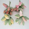 Decorative Flowers 2Pcs 6Heads 15cm Small Tulip Bouquet Silk Artificial Fake For Home Decor Festive Wedding Party Supplies