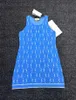 24 Women's Dress Summer Knitted Printed Letter Jacquard Vest Dress Luxury Accessories Reduce Age and Versatile 327