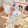 Mugs 2024 Ins Kawaii Student Portable Bottle Cute Girl Straw Cup 1000ml Pink Milk Coffee Vacuum Belly Gifts Stickers DIY