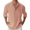 Camicie casual da uomo camicia solida per uomo primavera estate a maniche lunghe ploro sciolte stazionamento tascabile camicetta sottile camisas hombre