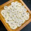 Länkarmband 5st Natural White Agate Claw Carving Healing Reiki med Hole Fashion Jewelry For Friends Holiday Gift 12mm