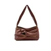 Torba małe miękkie skórzane torby na ramię dla kobiet 2024 Lux torebki i torebki proste styl solidny kolor dłoni