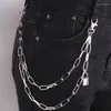 Bälten Punk Metal Lock Chain Clip på jeans byxor för kvinnor män mode midja kedjor nyckelring harajuku goth hipster klädtillbehör