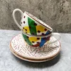 Tazze piattiere carine ceramica creativa delicata piatti da tè pomeridiano set da tè regalo kahve fincani per caffè