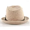 Berretti Fashion 2024 Cappelli da sole primavera estate per donne e maschili jazz cap bid paglia panoramica cappello piume piume diamanti topper femminile