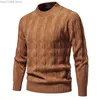 Maglioni maschili 2024 autunno/inverno mezzo maglione alto al collo alto colore solido jacquard round abbigliamento casual