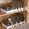 Rangement de cuisine 1 organisateur d'assiette PC pour espace en plastique Plastique Sauvegarde de bol armoire Afficher à vaisselle Organisateur de couteaux d'armoire