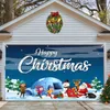 Tapestries Christmas Garage Door Decoration Cover Tapestry Outdoor Holiday Background