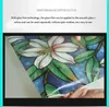 Fönster klistermärken anpassad storlek bule orkidé blommönster statisk film självhäftande hem sovrum kök dekorativ färgad klistermärke