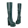 Boots Sexy Super High Talons Double Platforme Dames Knee Femmes Automne Robe de fête d'hiver Chaussures Big Size 34-43