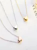 Colliers pendants re model simple collier coeur femme rose or argent chaîne de couleurs couleurs boucles en acier inoxydable bijoux anniversaire cadeau7350315