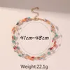 Fashionable Handwoven Colorful Crystal Necklace with Multi-layer Design and Personalized Collarbone Chain Jewelry