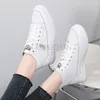 Chaussures décontractées en cuir Sneakers Automne High Top Slip on Vulcanie Fashion Ladies Sports White Plateforme Shoe Cow