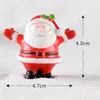 Decorative Figurines 24x Resin Christmas Miniature Cartoon Tiny Santa Elk Bell Reindeer